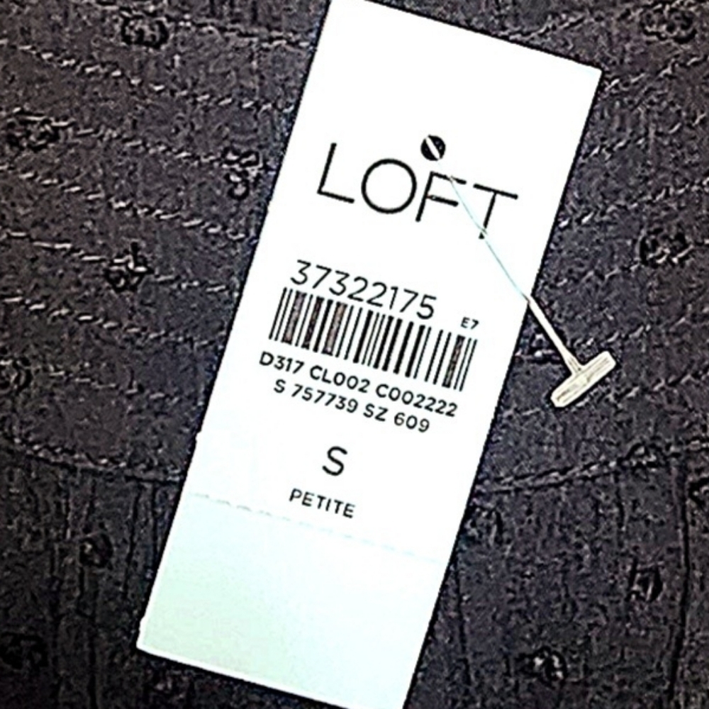 LOFT Black Long Sleeve Dress with Gold Button Accents - Picture 8 of 9